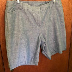 Talbots Bermuda Perfect Short, Blue Chambray, Size 18W